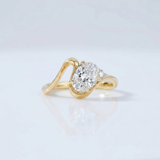 Marquise Swirl Solitaire Engagement Ring – 1 CT Lab Grown Diamond