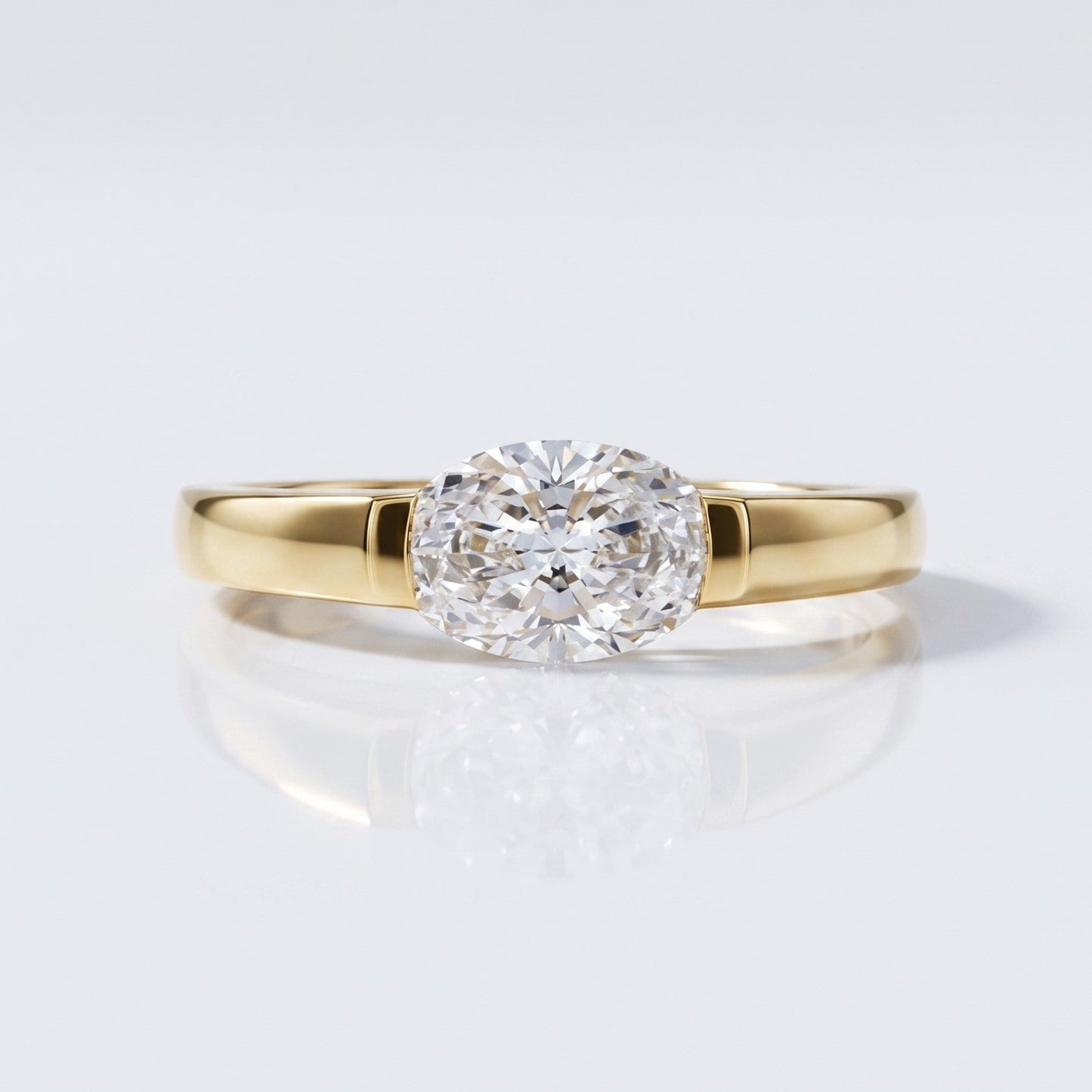Marquise Swirl Solitaire Engagement Ring – 1 CT Lab Grown Diamond