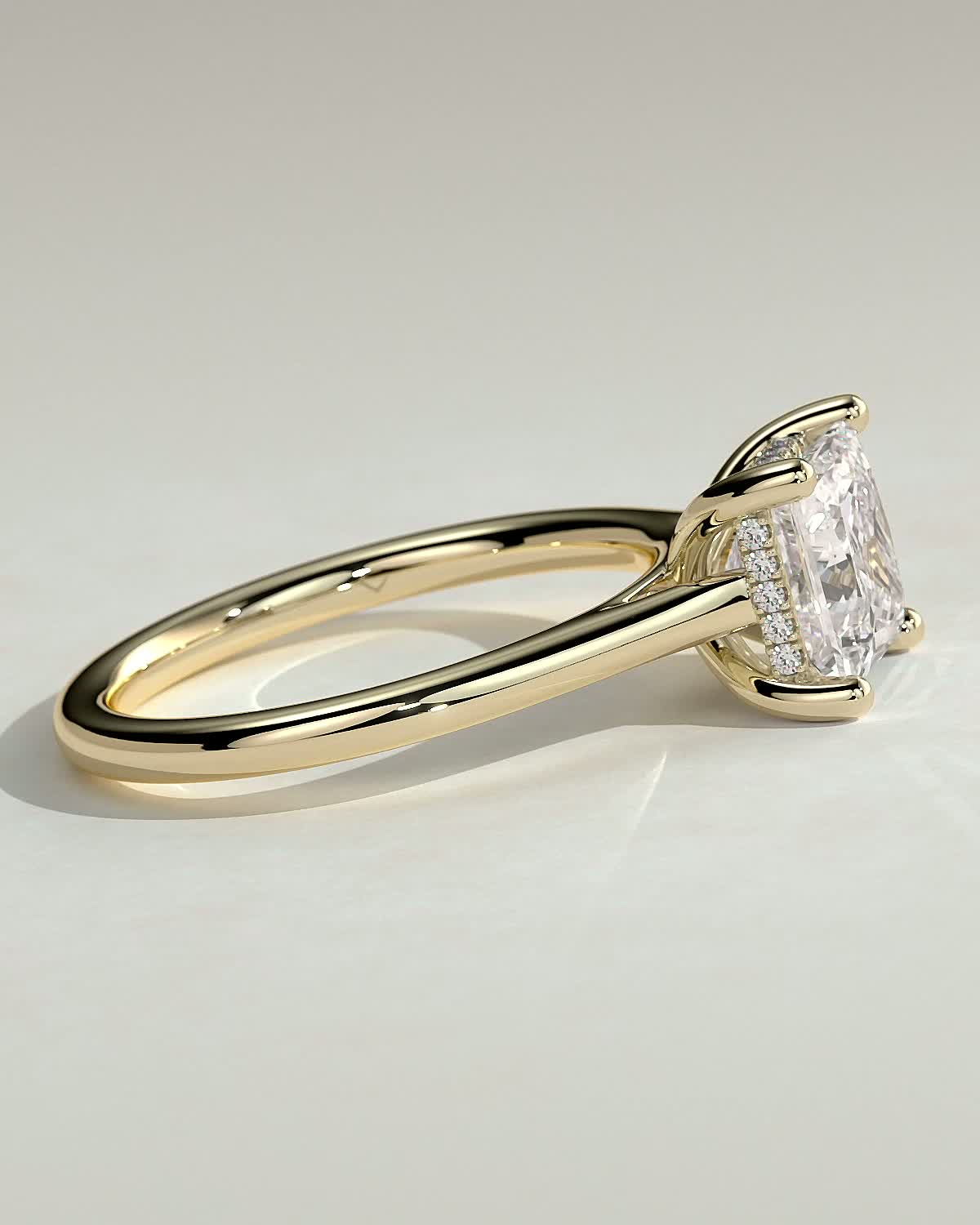 Round Halo, Pave & Split Shank Engagement Ring – 1.93 CT Lab Grown Diamond