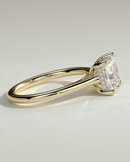 Round Halo, Pave & Split Shank Engagement Ring – 1.93 CT Lab Grown Diamond