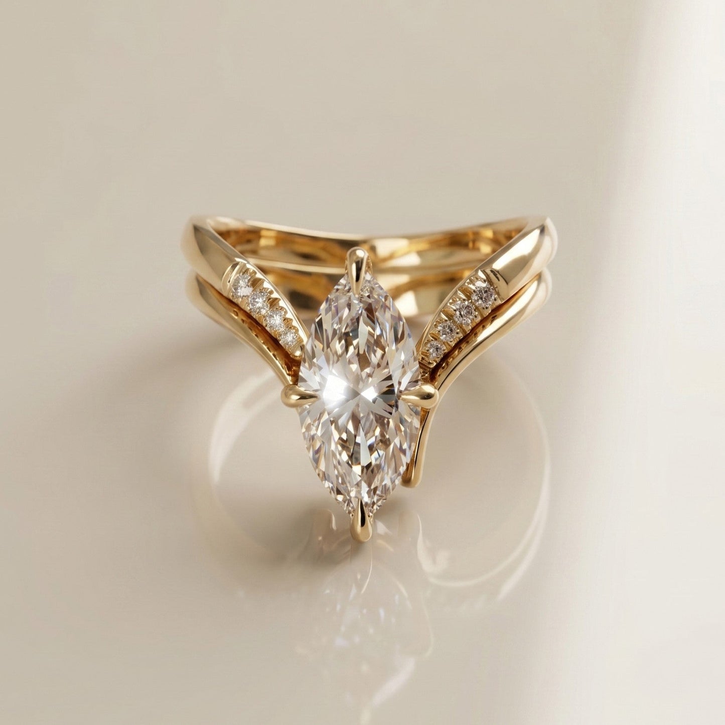 1.0 CT Round Solitaire Moissanite Diamond Bridal Ring Set