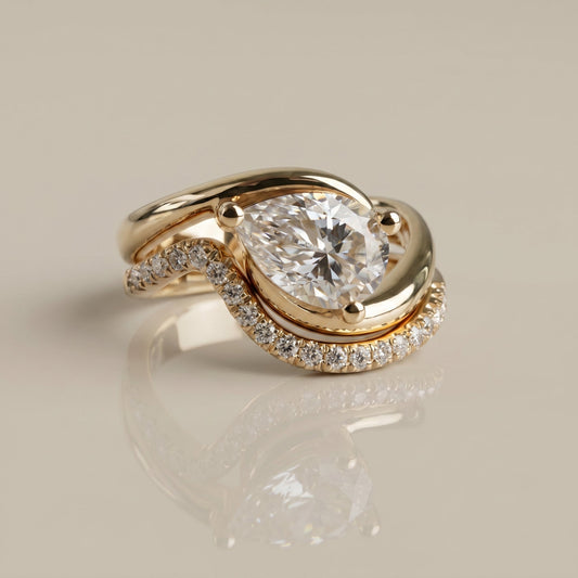 1.0 CT Round Solitaire Moissanite Diamond Bridal Ring Set