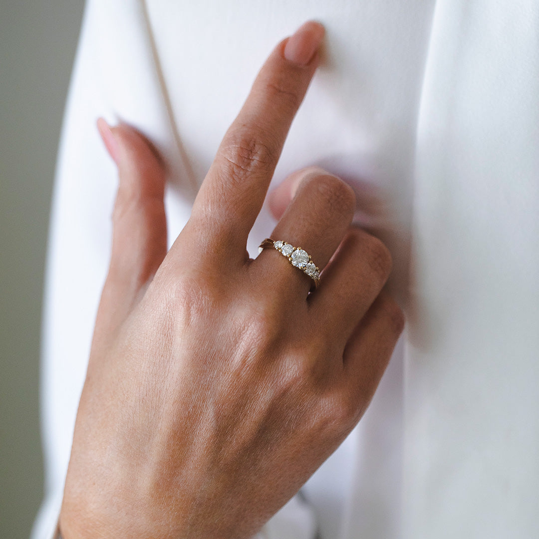 2 CT Round Three Stones Lab Grown Diamond Engagement Ring