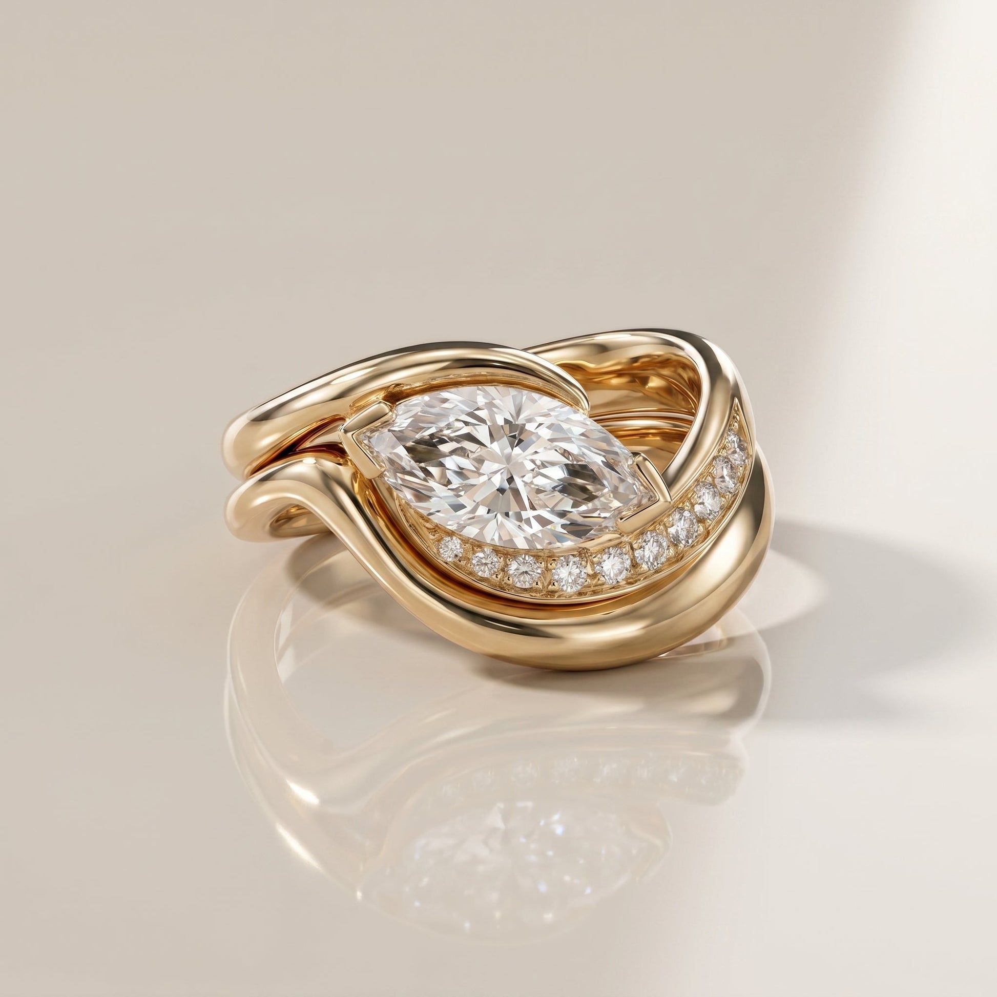 1.0 CT Round Solitaire Moissanite Diamond Bridal Ring Set