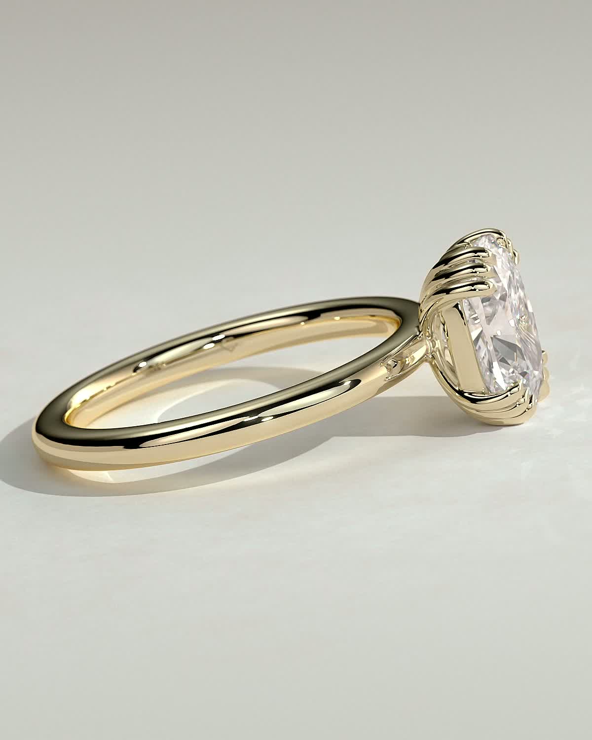 Round Halo, Pave & Split Shank Engagement Ring – 1.93 CT Lab Grown Diamond