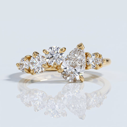 Marquise Swirl Solitaire Engagement Ring – 1 CT Lab Grown Diamond