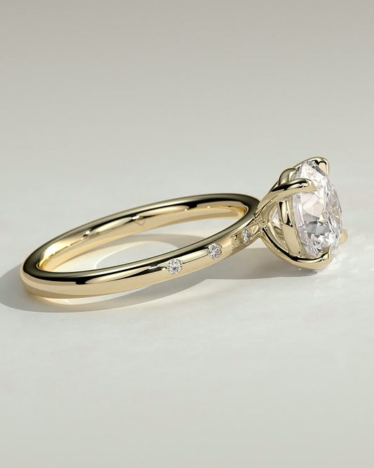 Round Halo, Pave & Split Shank Engagement Ring – 1.93 CT Lab Grown Diamond