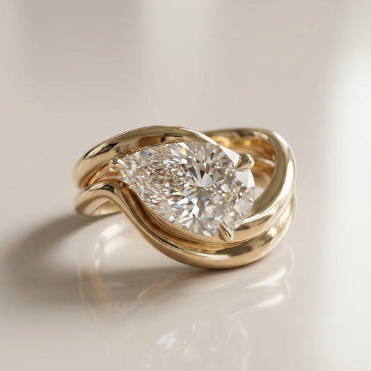 1.0 CT Round Solitaire Moissanite Diamond Bridal Ring Set