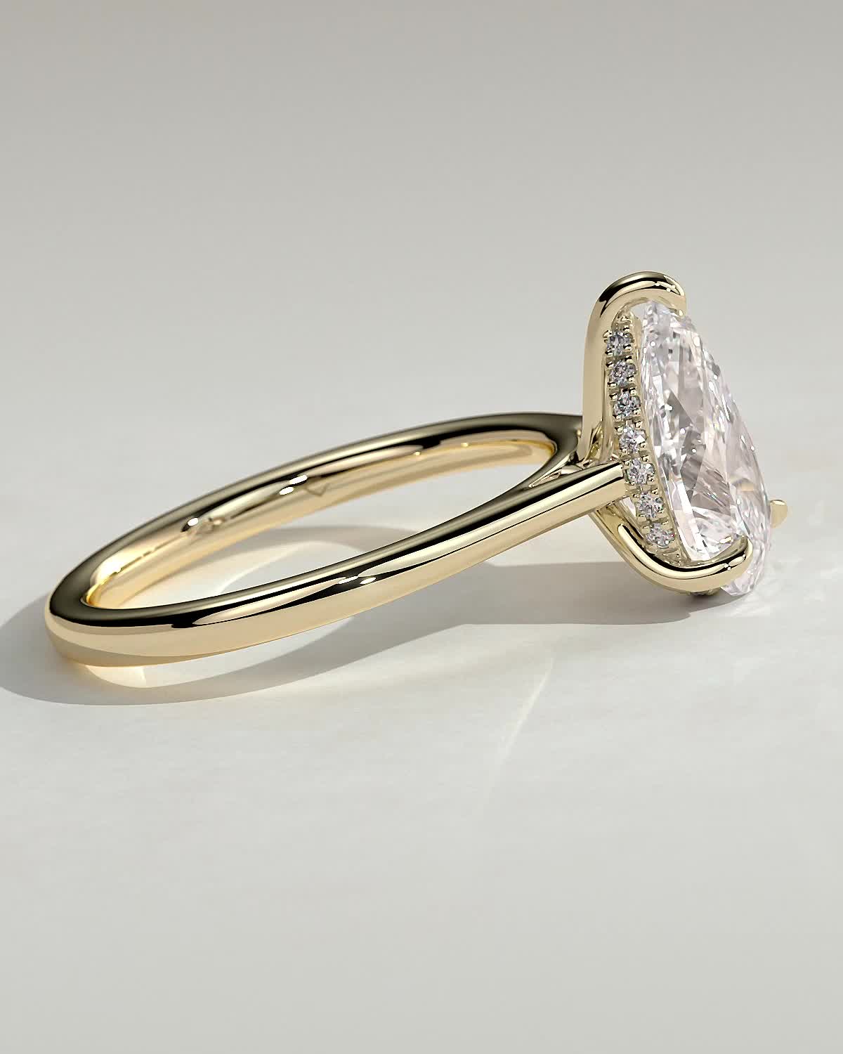 Round Halo, Pave & Split Shank Engagement Ring – 1.93 CT Lab Grown Diamond