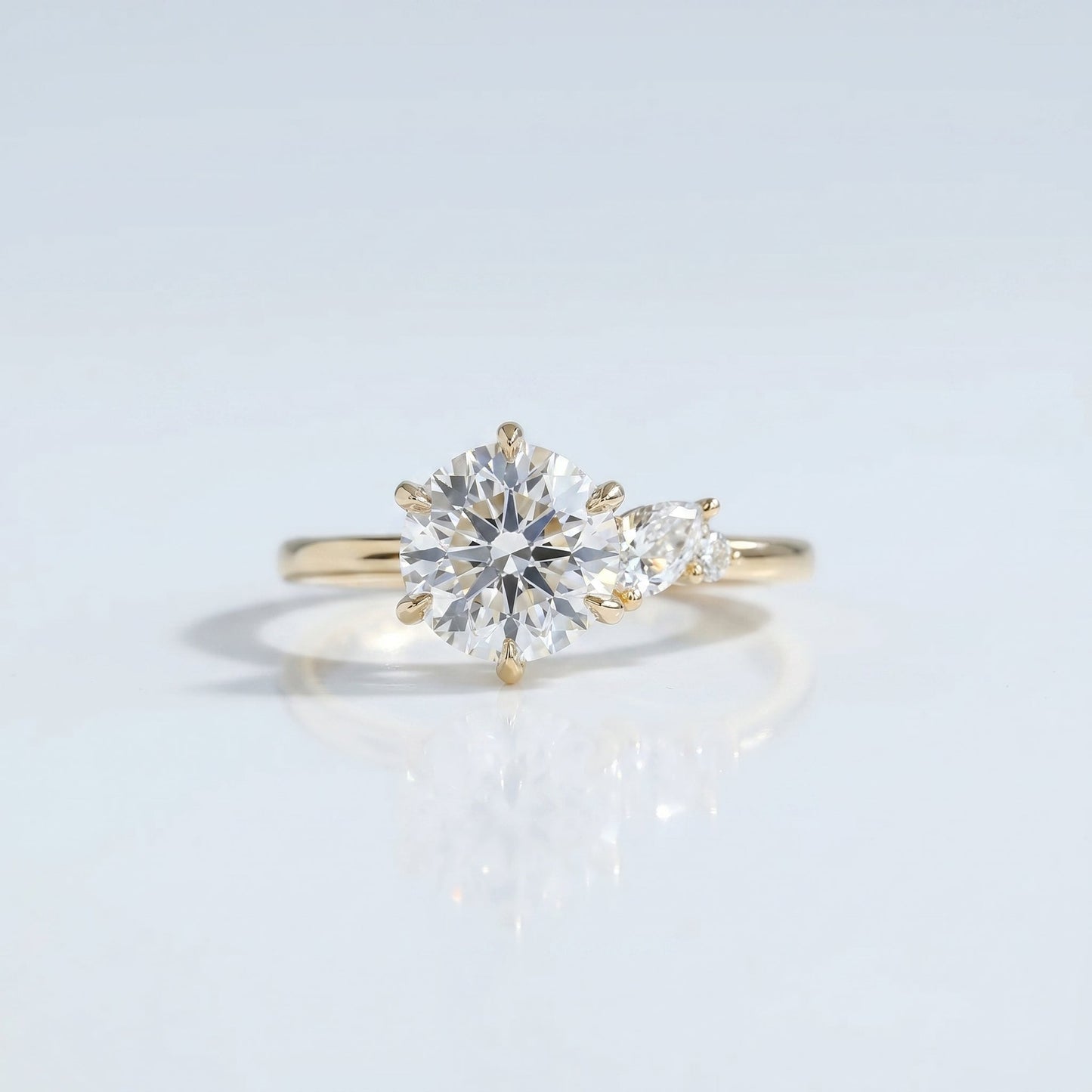 Marquise Swirl Solitaire Engagement Ring – 1 CT Lab Grown Diamond