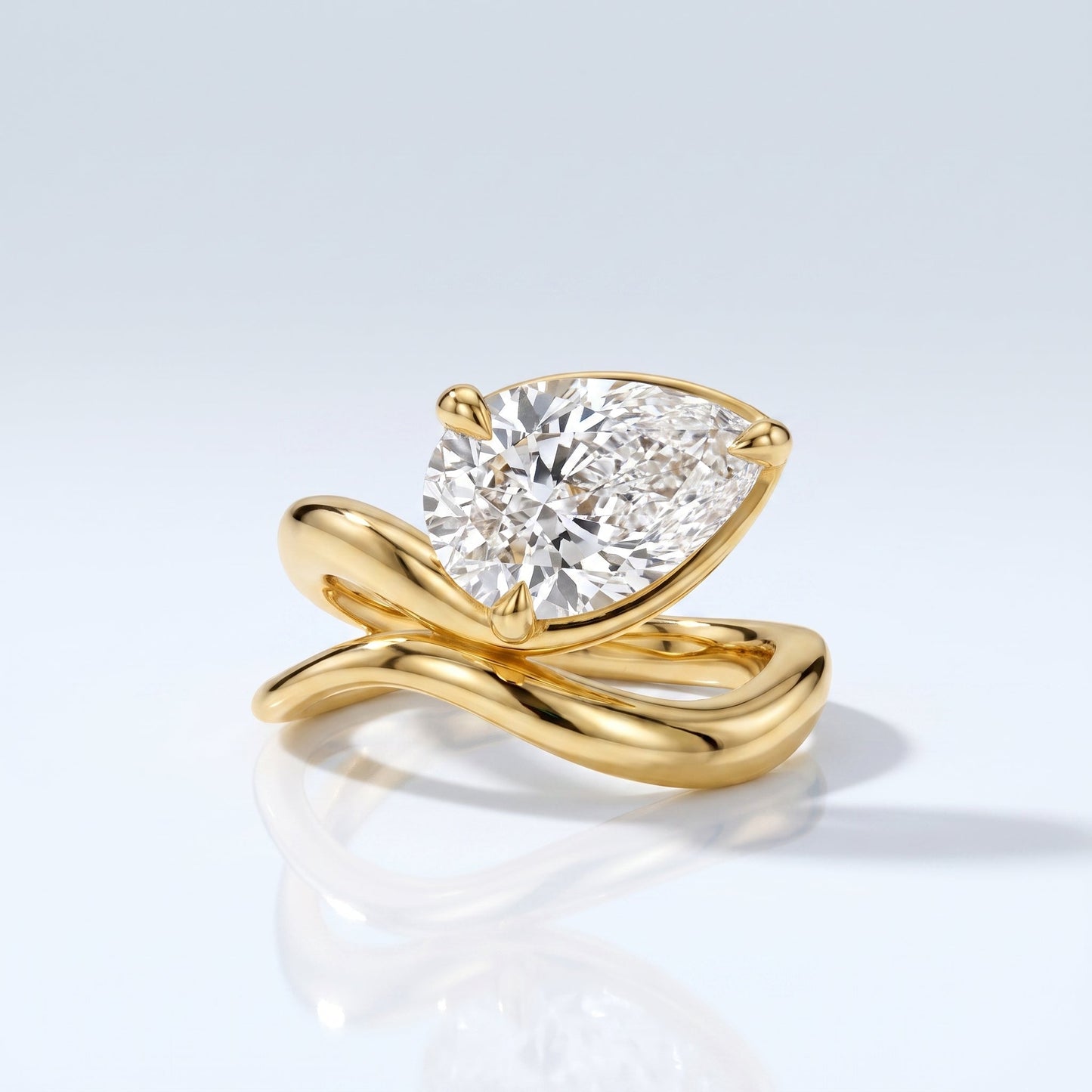 Marquise Swirl Solitaire Engagement Ring – 1 CT Lab Grown Diamond