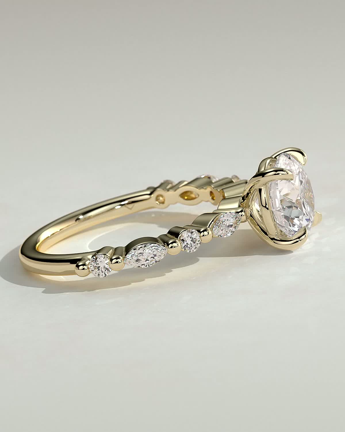 Round Halo, Pave & Split Shank Engagement Ring – 1.93 CT Lab Grown Diamond