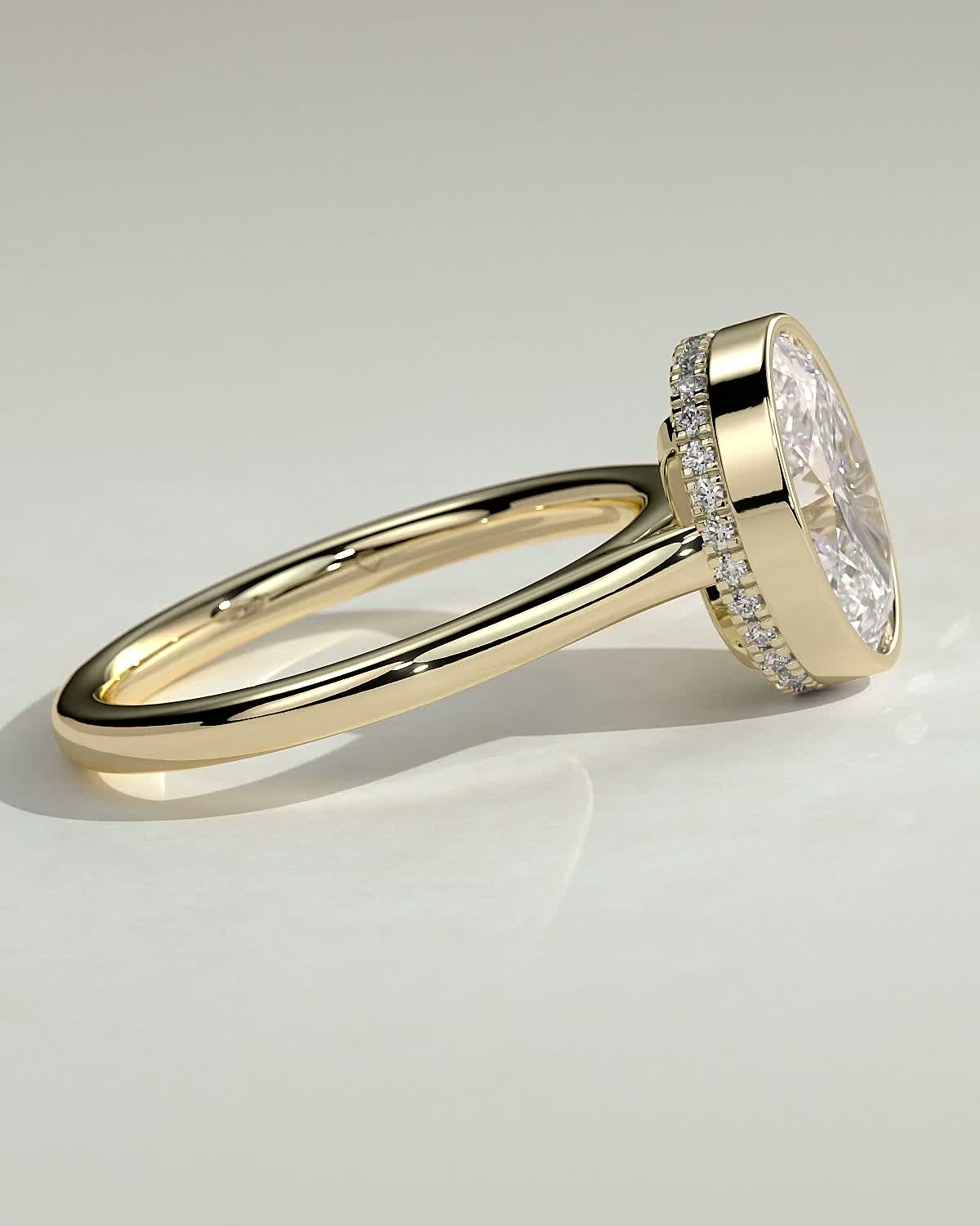 Round Halo, Pave & Split Shank Engagement Ring – 1.93 CT Lab Grown Diamond