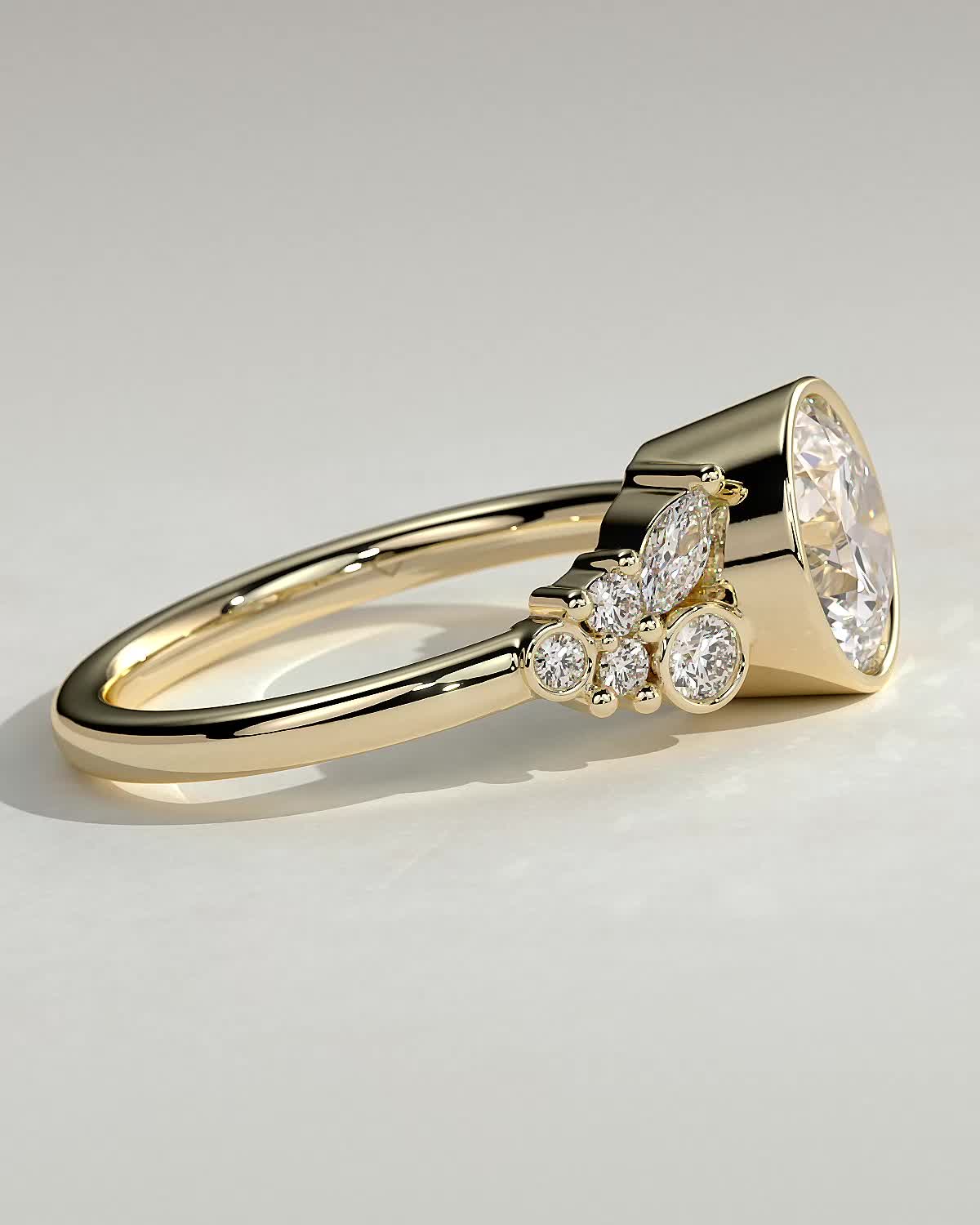 Round Halo, Pave & Split Shank Engagement Ring – 1.93 CT Lab Grown Diamond