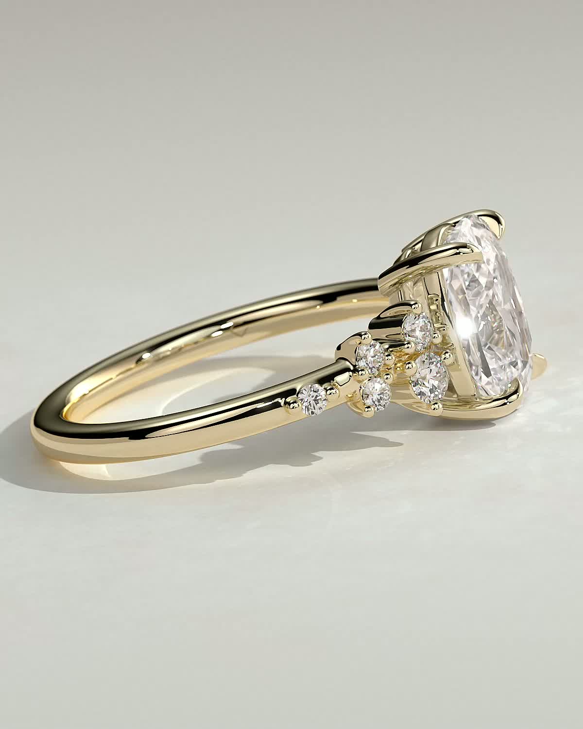 Round Halo, Pave & Split Shank Engagement Ring – 1.93 CT Lab Grown Diamond