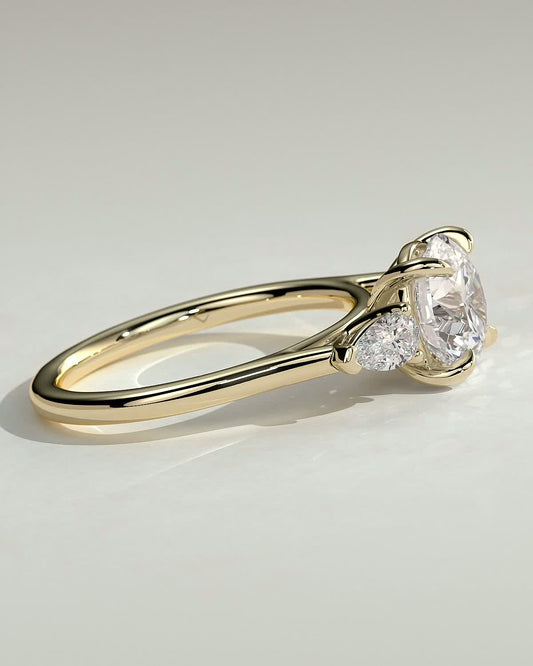 Round Halo, Pave & Split Shank Engagement Ring – 1.93 CT Lab Grown Diamond
