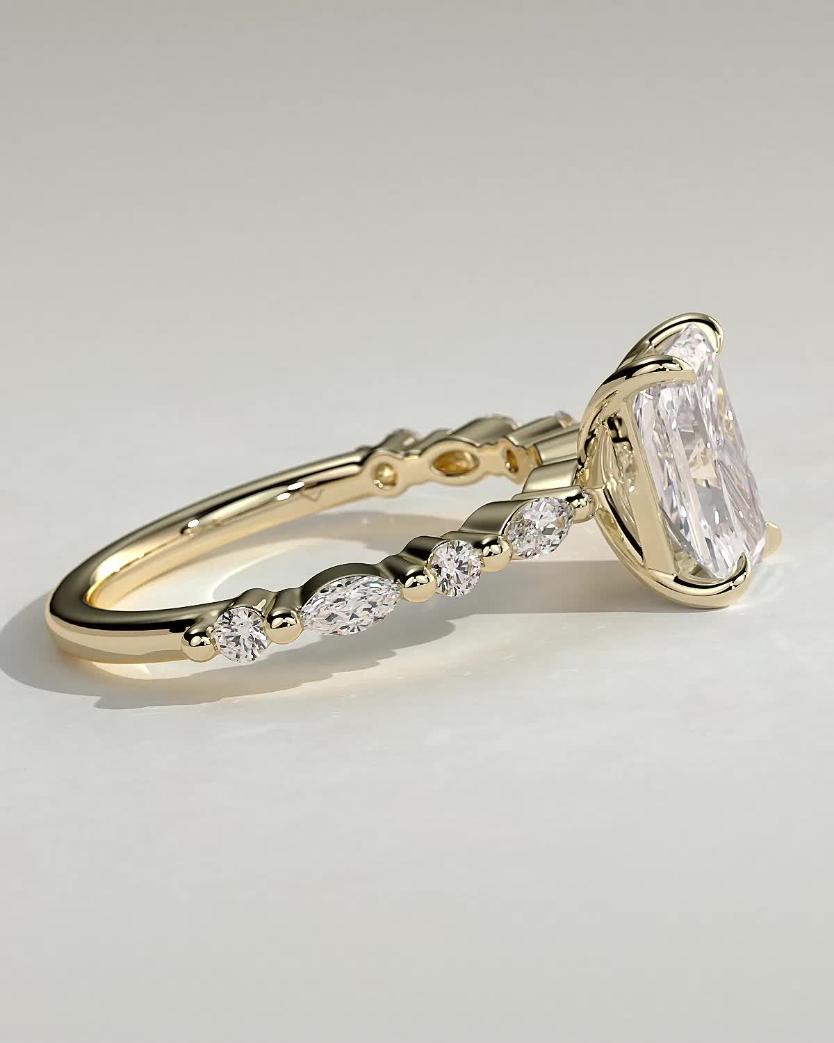 Round Halo, Pave & Split Shank Engagement Ring – 1.93 CT Lab Grown Diamond