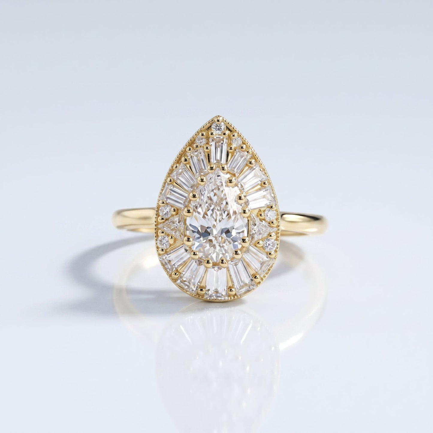 Marquise Swirl Solitaire Engagement Ring – 1 CT Lab Grown Diamond