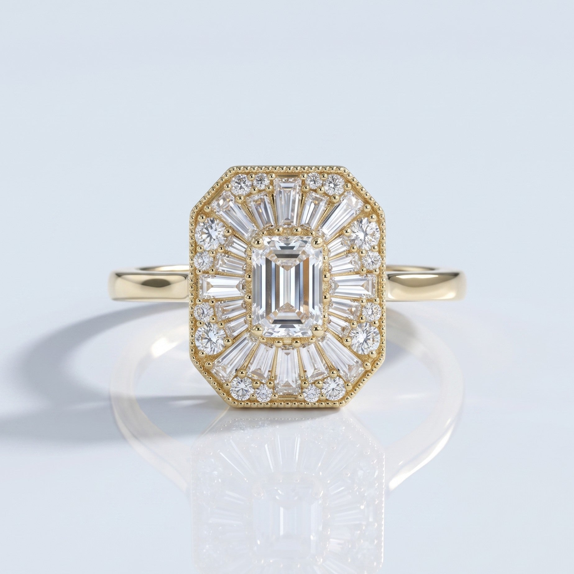 Marquise Swirl Solitaire Engagement Ring – 1 CT Lab Grown Diamond