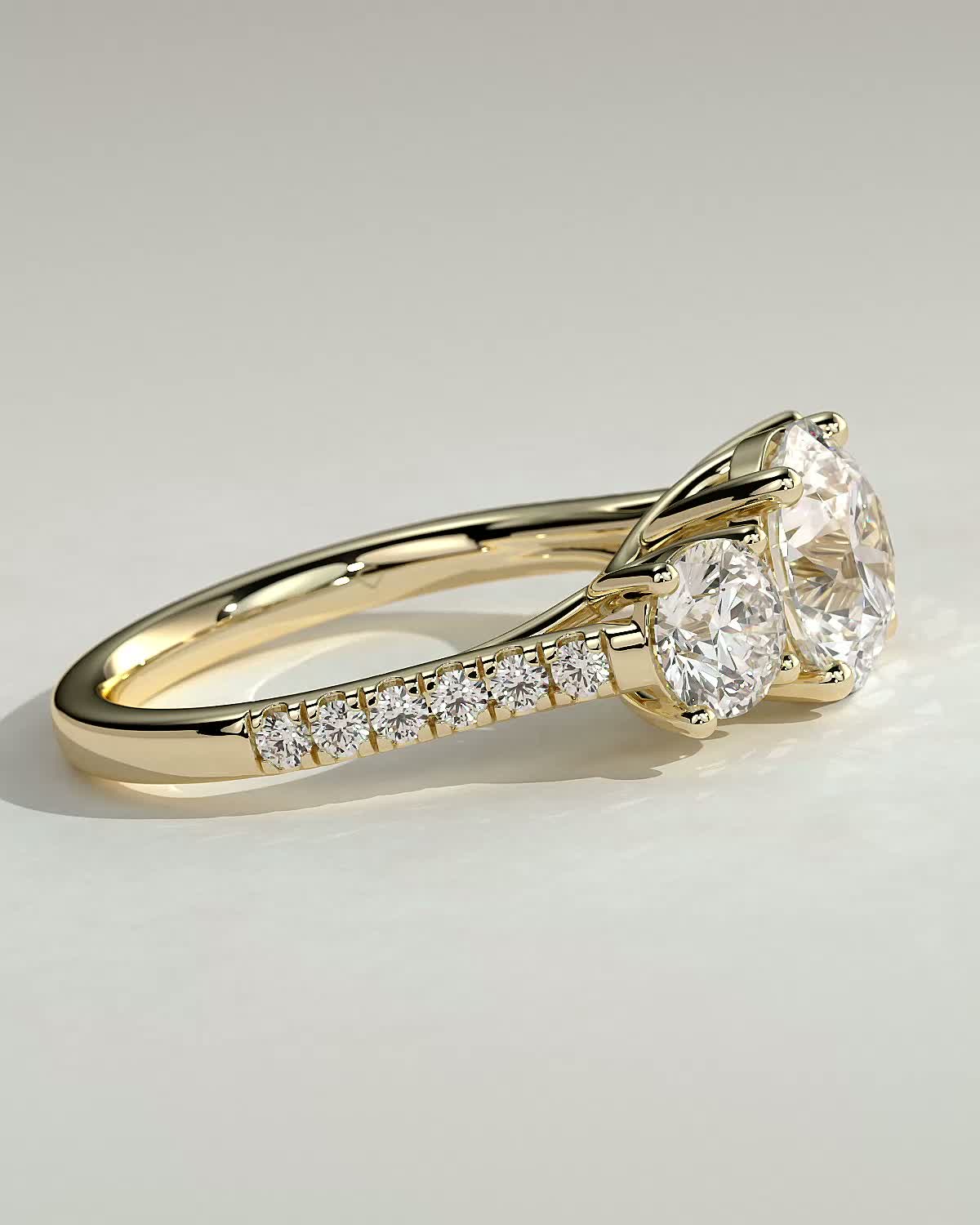 Round Halo, Pave & Split Shank Engagement Ring – 1.93 CT Lab Grown Diamond