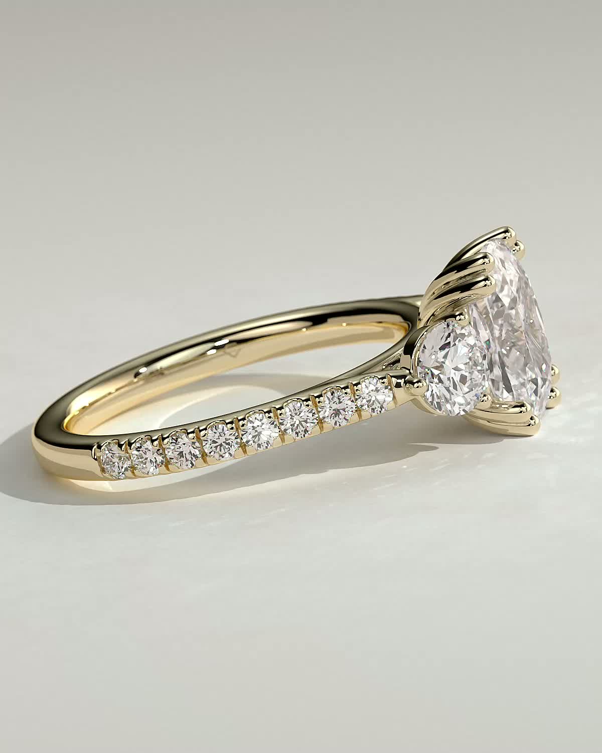 Round Halo, Pave & Split Shank Engagement Ring – 1.93 CT Lab Grown Diamond