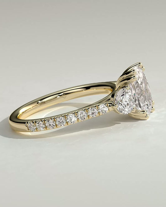 Round Halo, Pave & Split Shank Engagement Ring – 1.93 CT Lab Grown Diamond