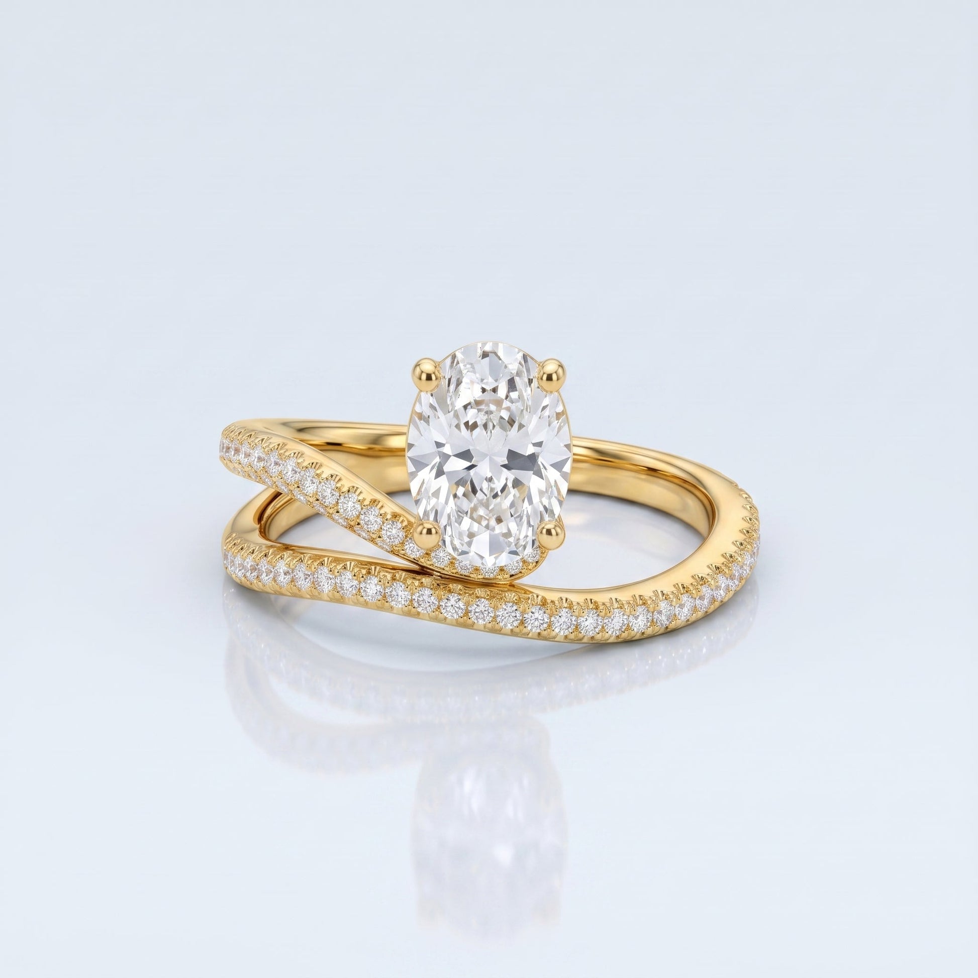 Marquise Swirl Solitaire Engagement Ring – 1 CT Lab Grown Diamond
