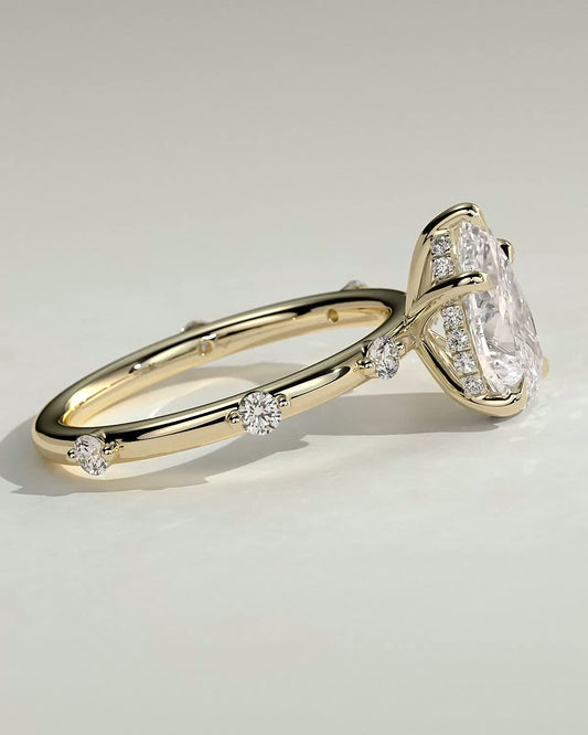 Round Halo, Pave & Split Shank Engagement Ring – 1.93 CT Lab Grown Diamond