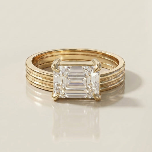1.0 CT Round Solitaire Moissanite Diamond Bridal Ring Set