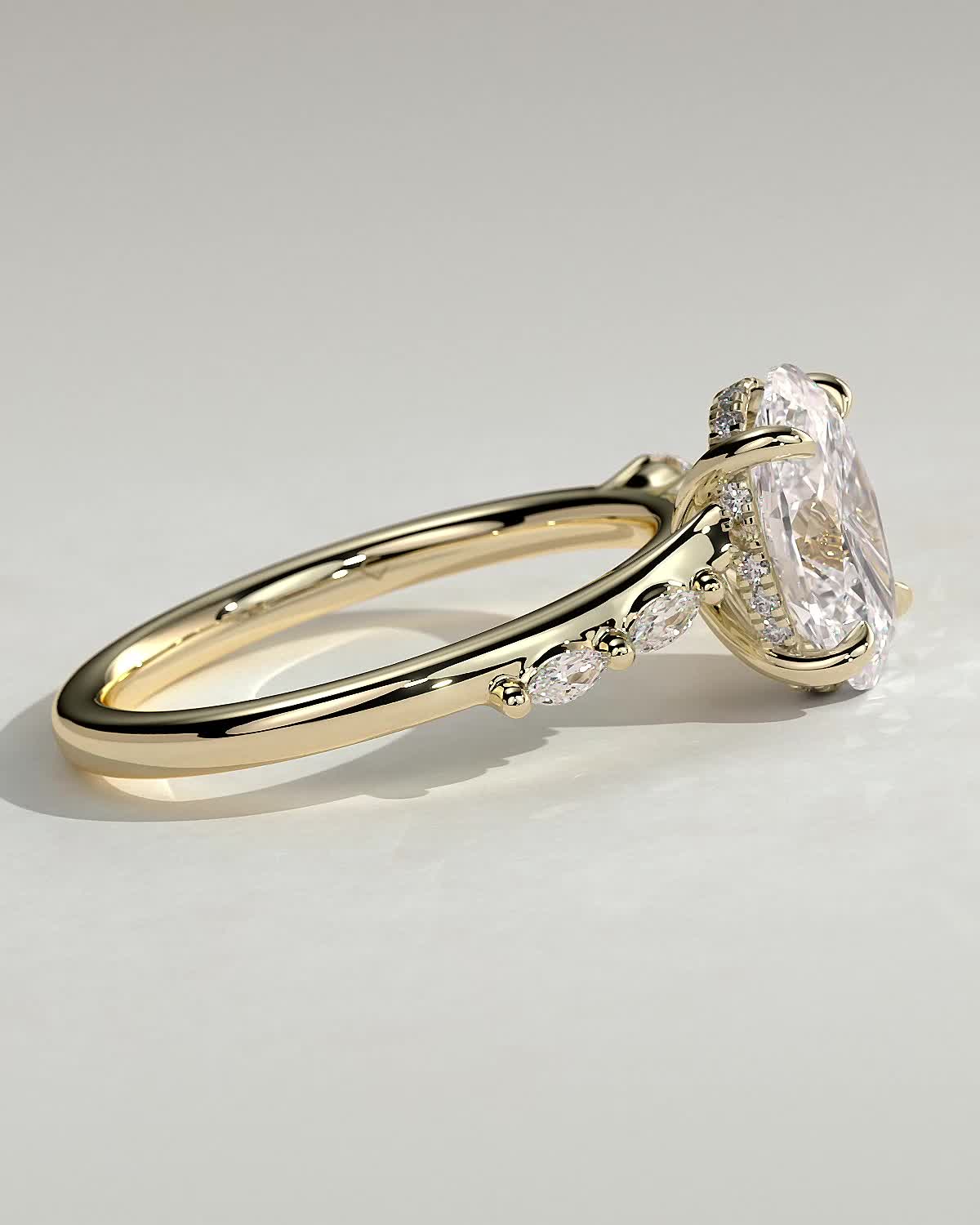 Round Halo, Pave & Split Shank Engagement Ring – 1.93 CT Lab Grown Diamond
