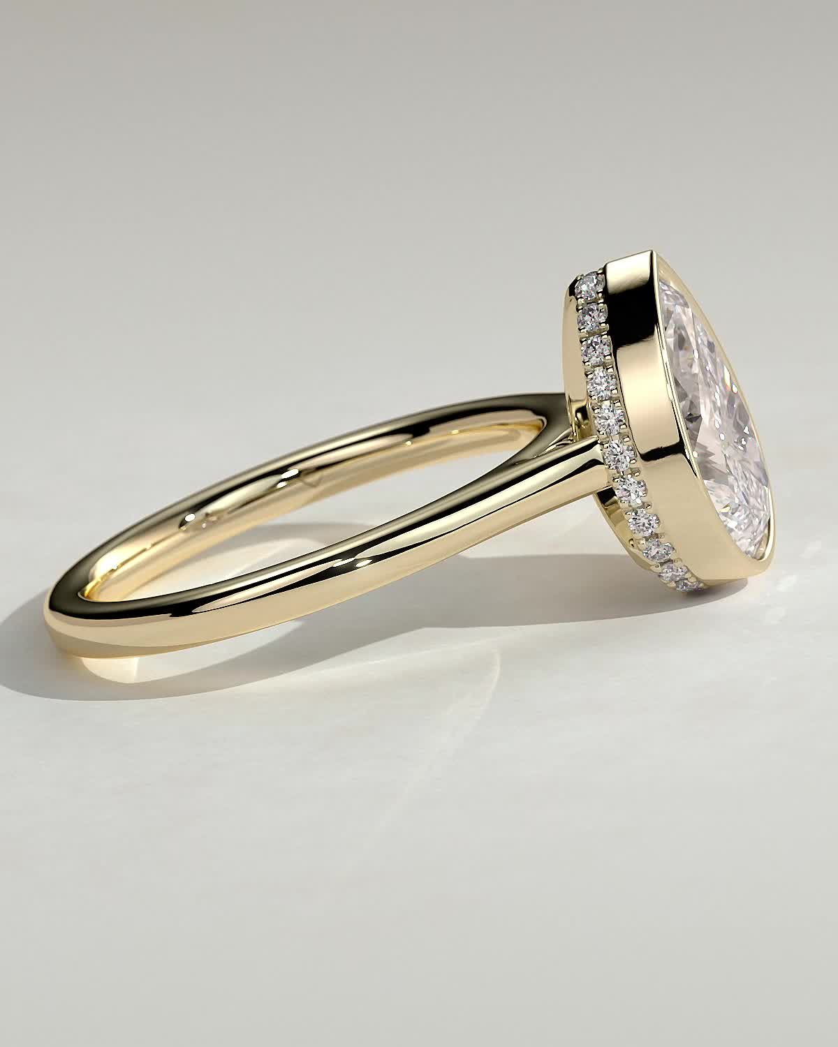 Round Halo, Pave & Split Shank Engagement Ring – 1.93 CT Lab Grown Diamond