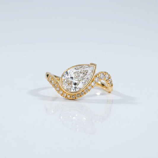 Marquise Swirl Solitaire Engagement Ring – 1 CT Lab Grown Diamond