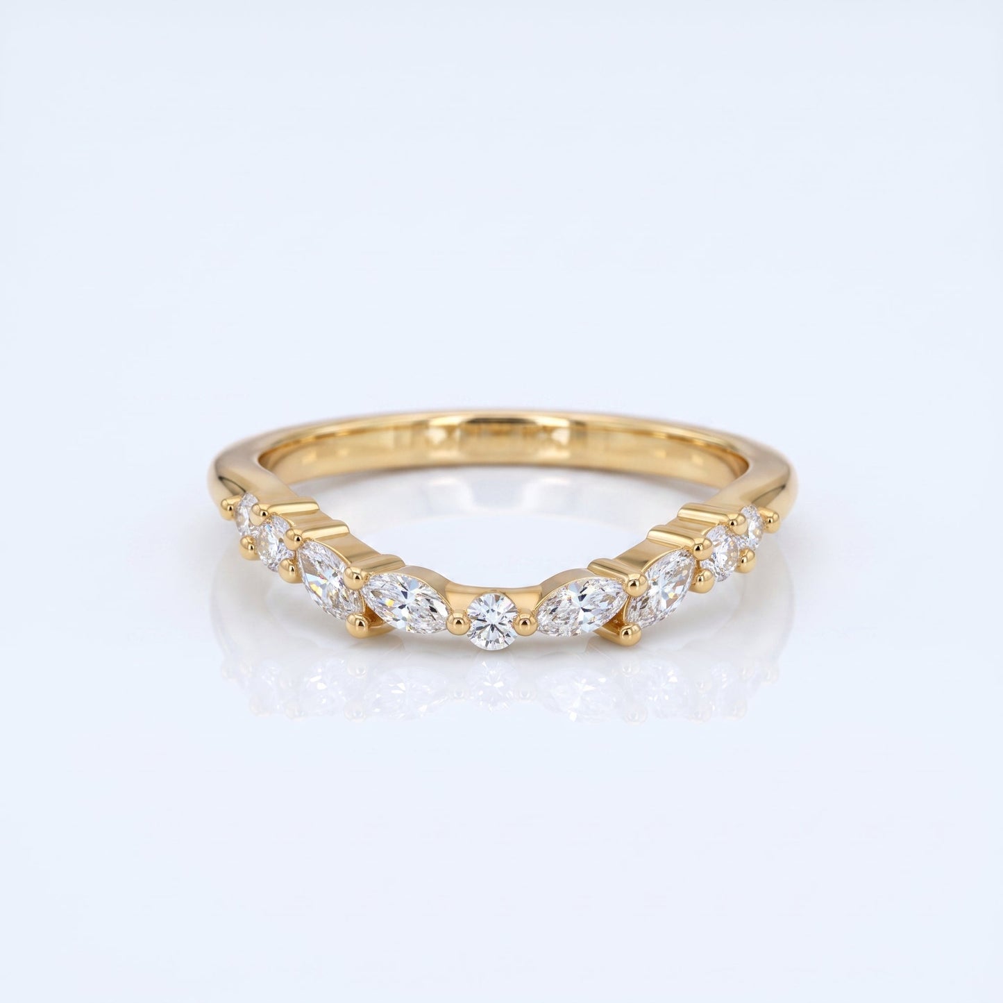 0.2 TCW Round Diamond Half Eternity DEF/VVS Lab Grown Wedding Band
