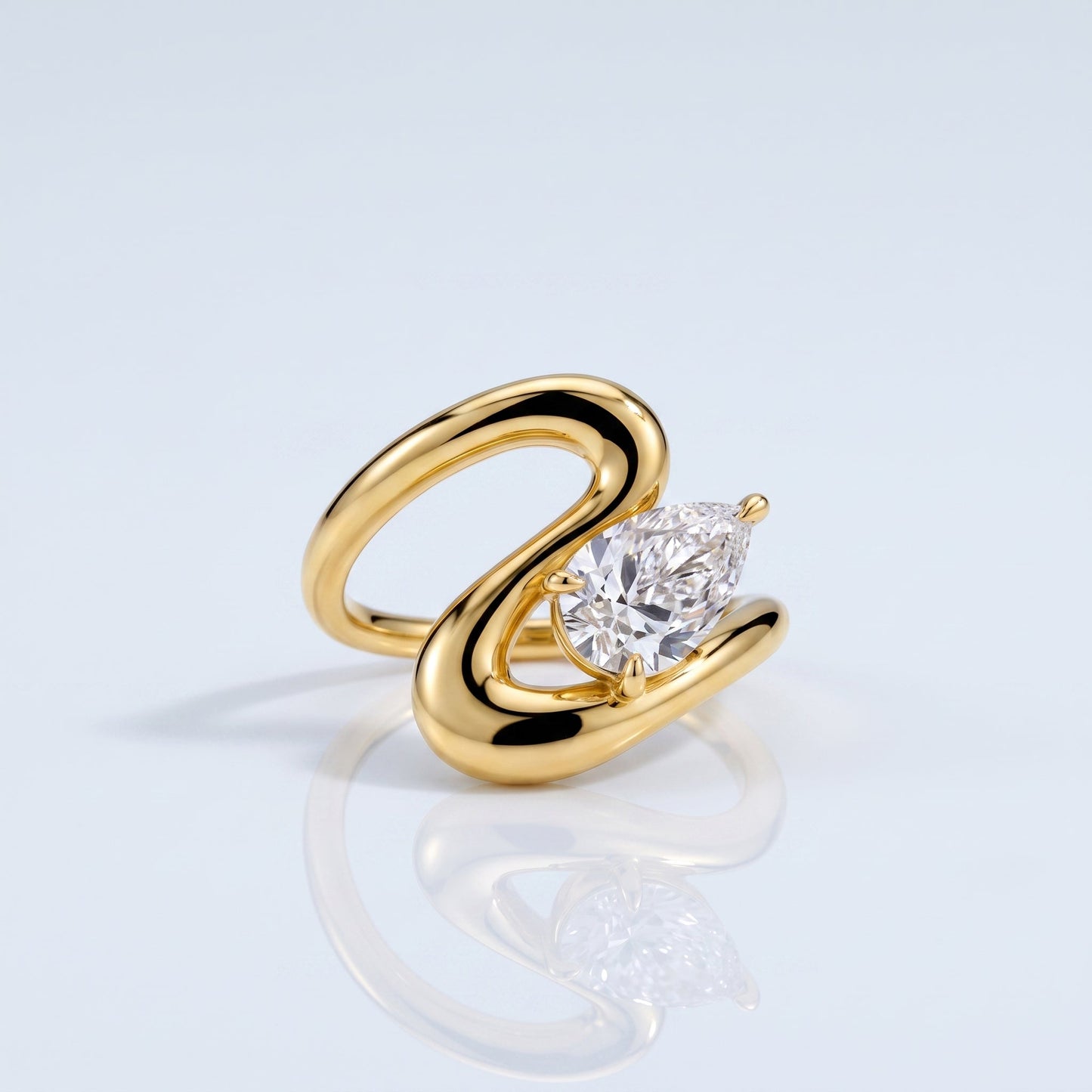 Marquise Swirl Solitaire Engagement Ring – 1 CT Lab Grown Diamond