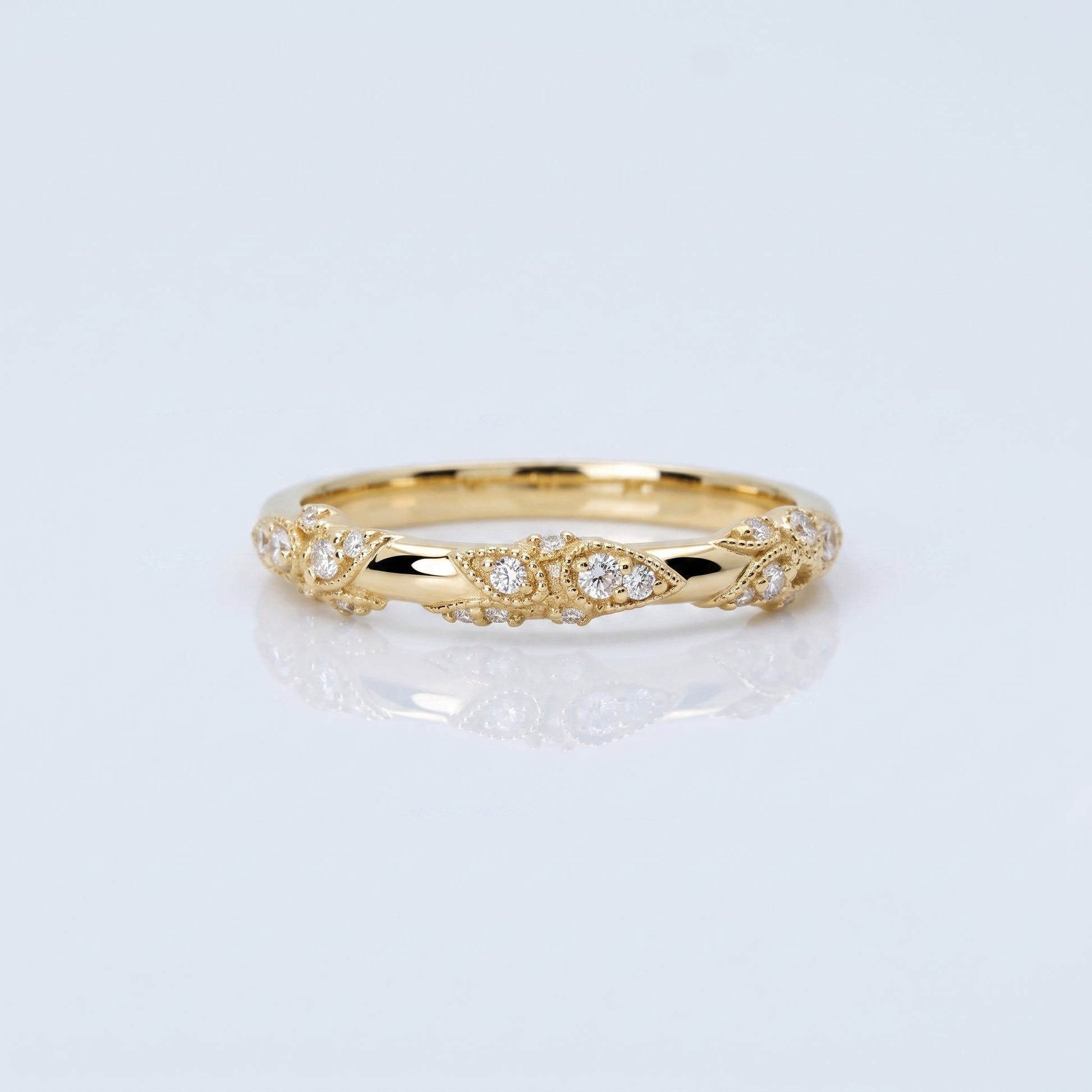 0.2 TCW Round Diamond Half Eternity DEF/VVS Lab Grown Wedding Band