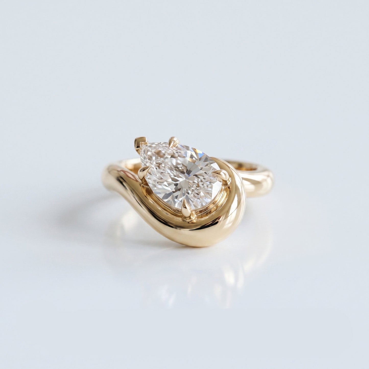 Marquise Swirl Solitaire Engagement Ring – 1 CT Lab Grown Diamond