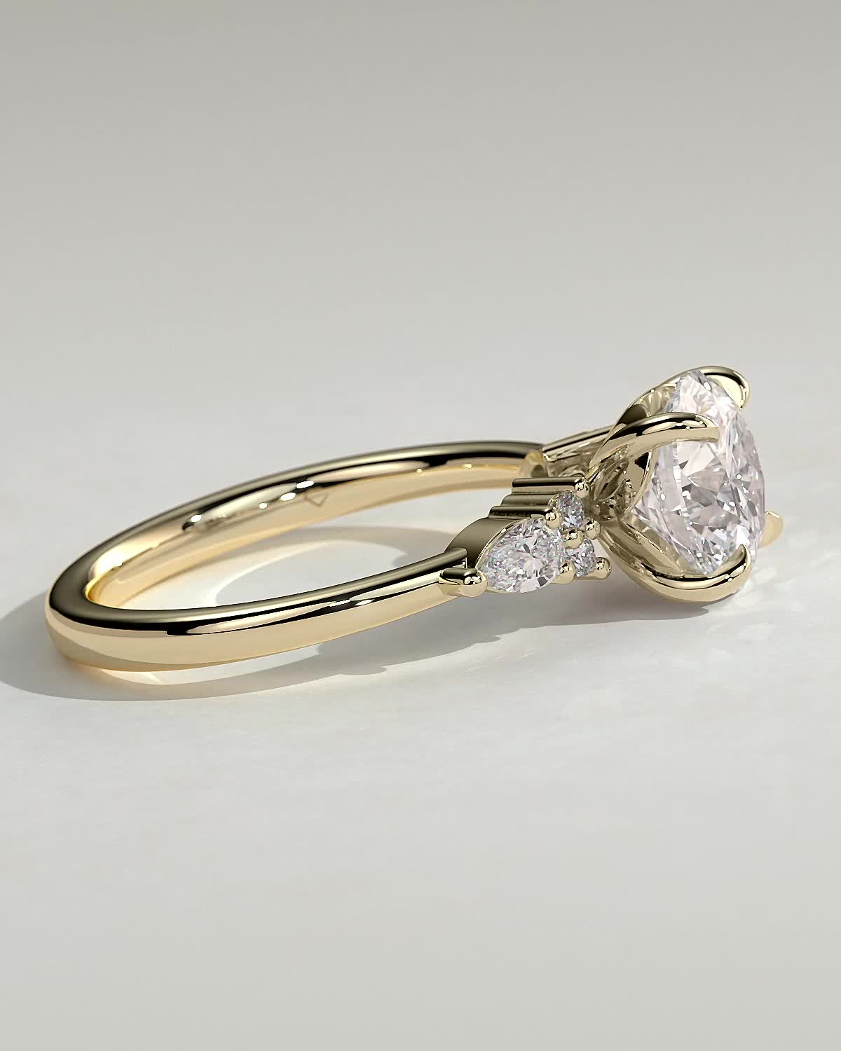 Round Halo, Pave & Split Shank Engagement Ring – 1.93 CT Lab Grown Diamond