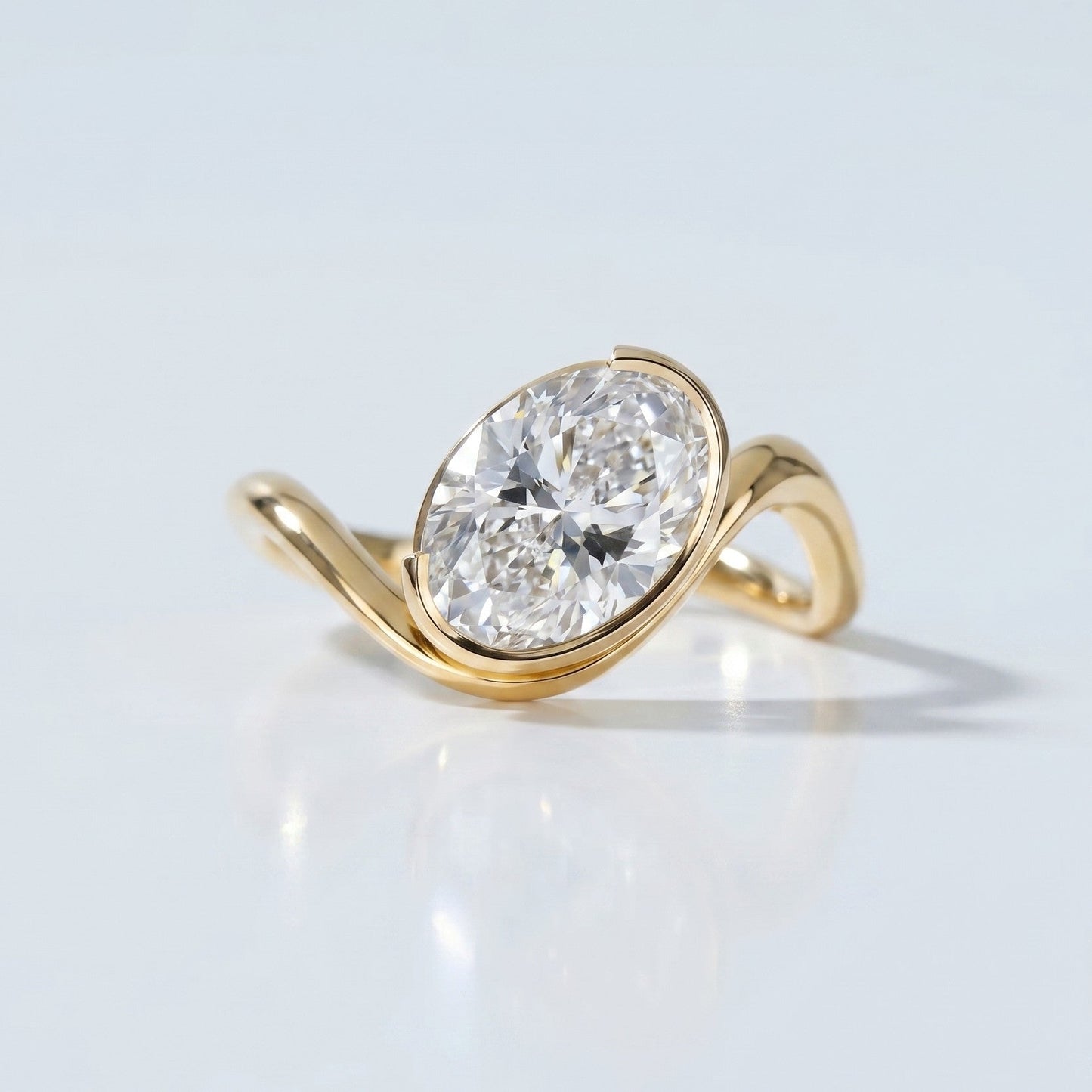 Marquise Swirl Solitaire Engagement Ring – 1 CT Lab Grown Diamond