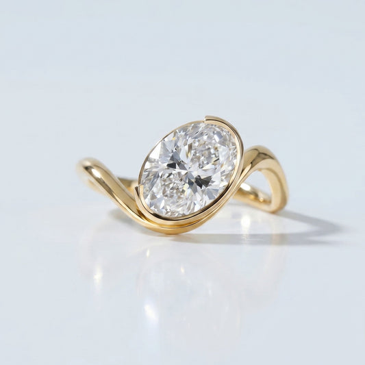 Marquise Swirl Solitaire Engagement Ring – 1 CT Lab Grown Diamond