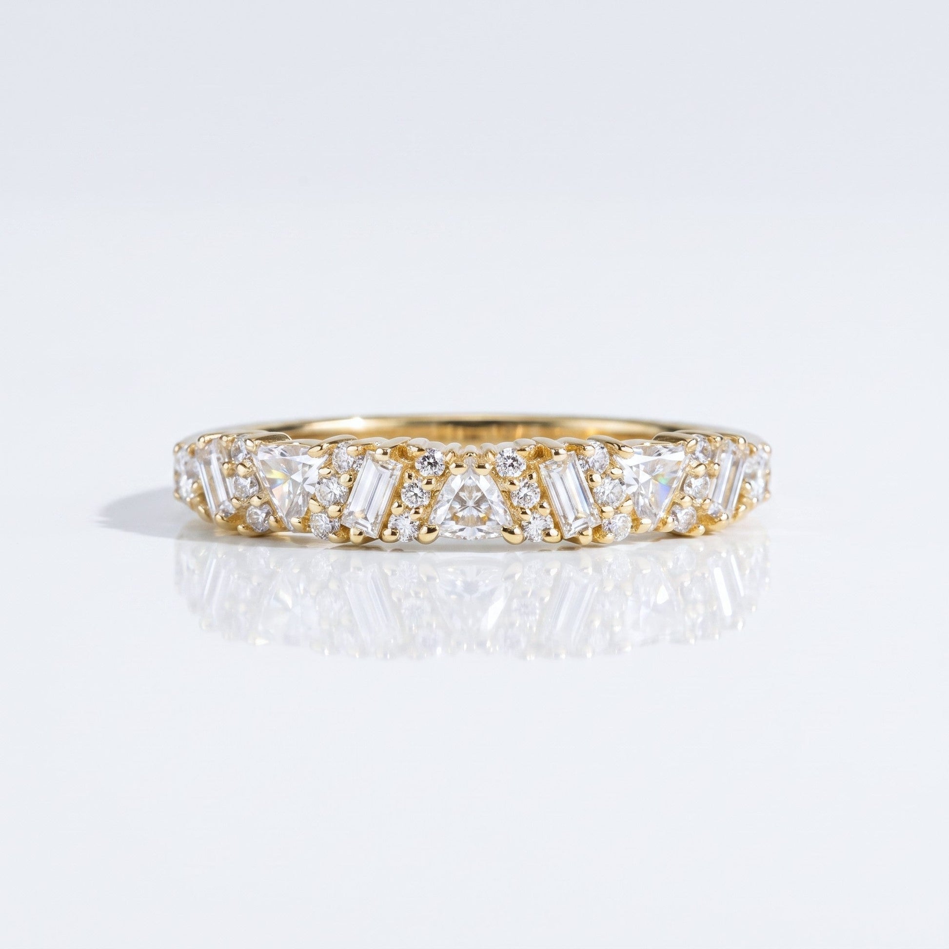 0.2 TCW Round Diamond Half Eternity DEF/VVS Lab Grown Wedding Band