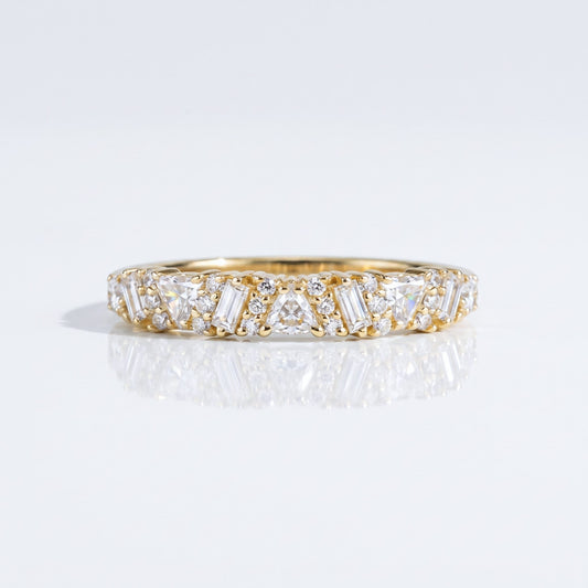 0.2 TCW Round Diamond Half Eternity DEF/VVS Lab Grown Wedding Band
