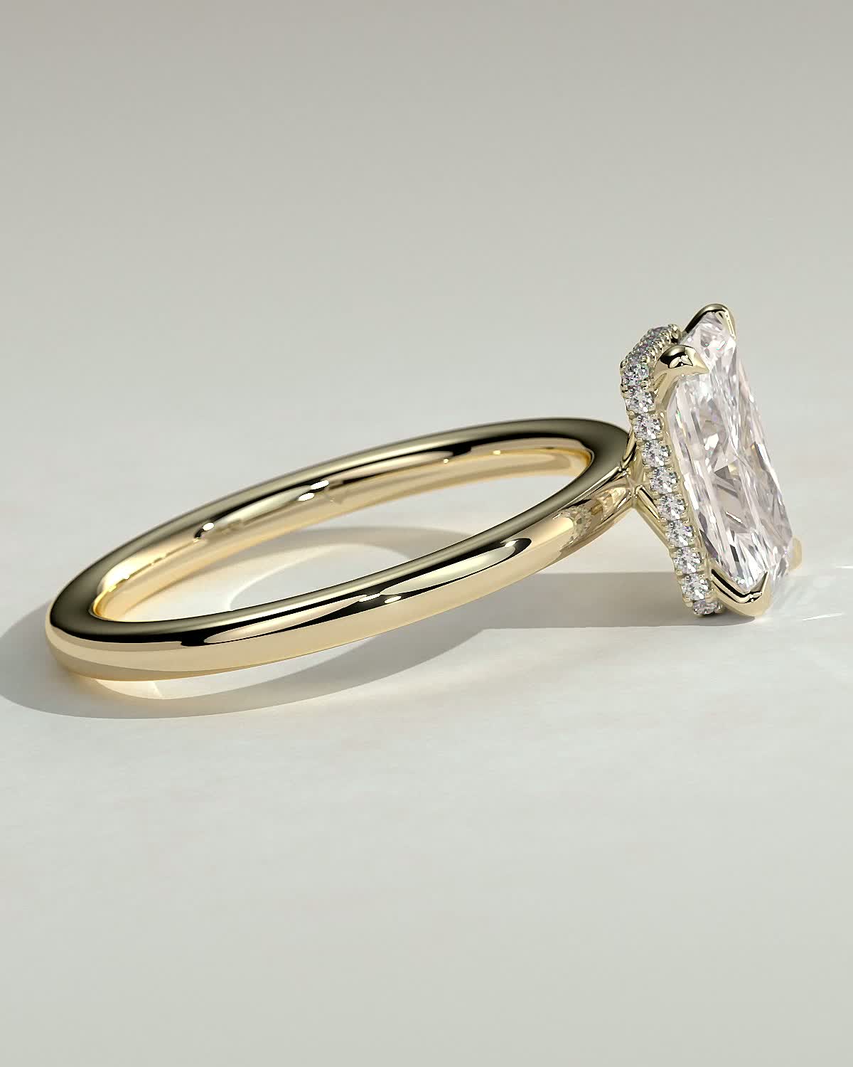 Round Halo, Pave & Split Shank Engagement Ring – 1.93 CT Lab Grown Diamond
