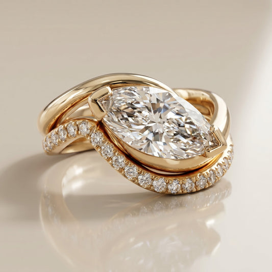 1.0 CT Round Solitaire Moissanite Diamond Bridal Ring Set
