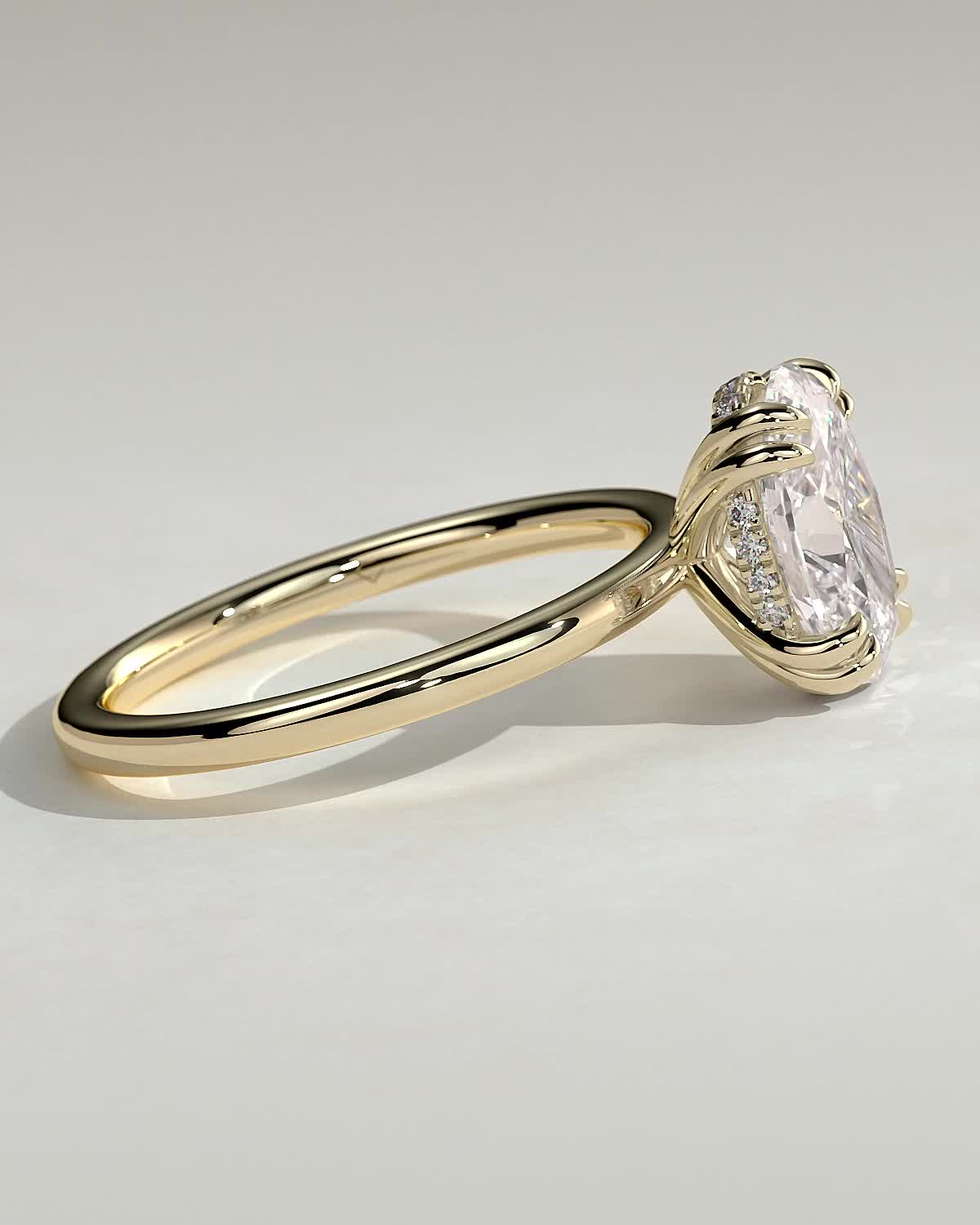 Round Halo, Pave & Split Shank Engagement Ring – 1.93 CT Lab Grown Diamond
