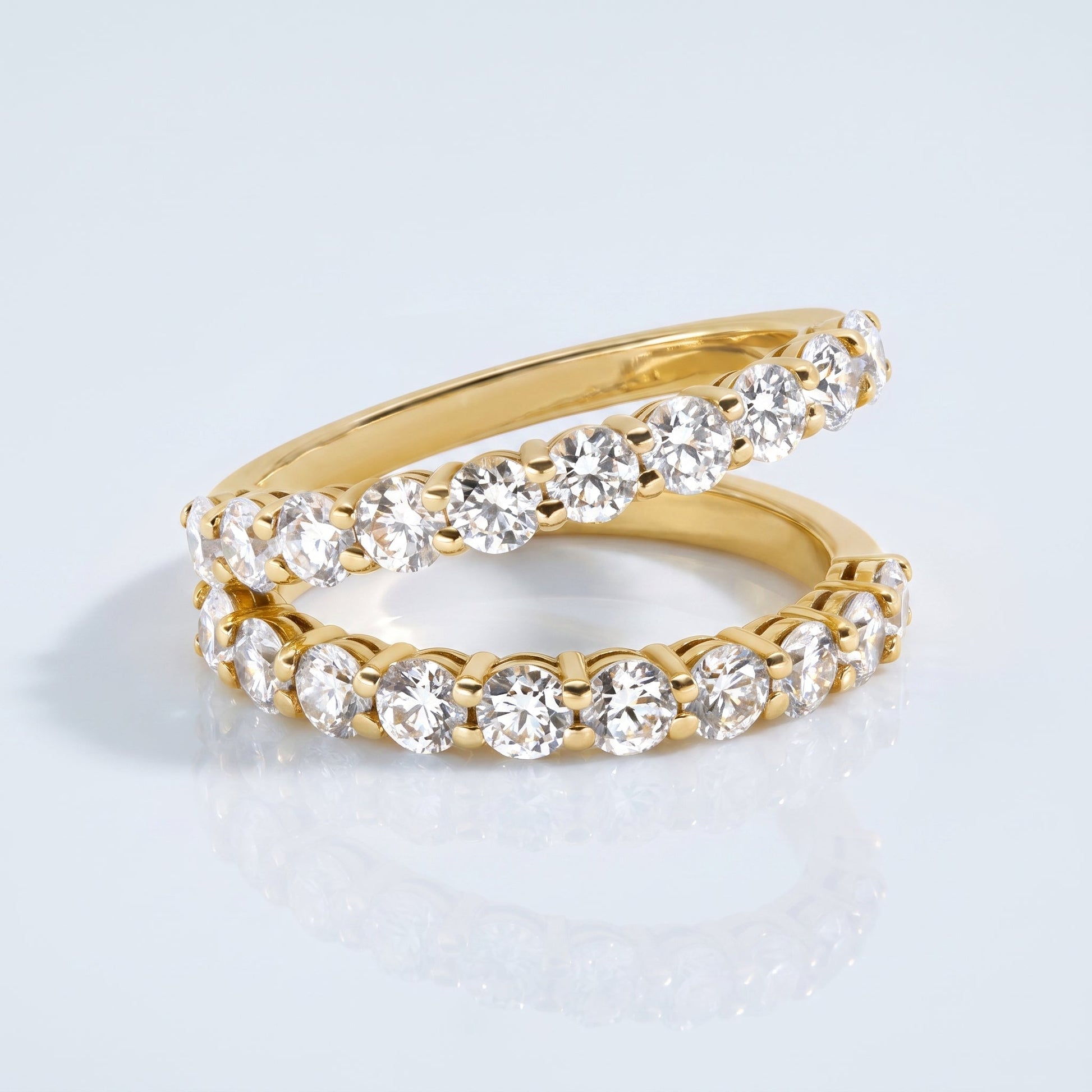 0.2 TCW Round Diamond Half Eternity DEF/VVS Lab Grown Wedding Band