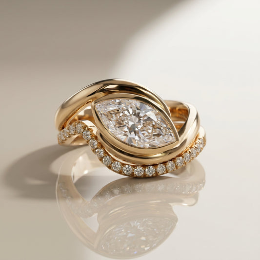 1.0 CT Round Solitaire Moissanite Diamond Bridal Ring Set