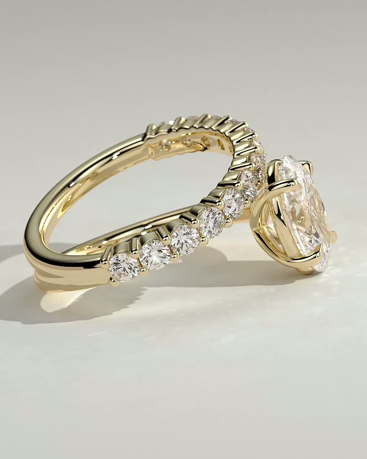 Round Halo, Pave & Split Shank Engagement Ring – 1.93 CT Lab Grown Diamond