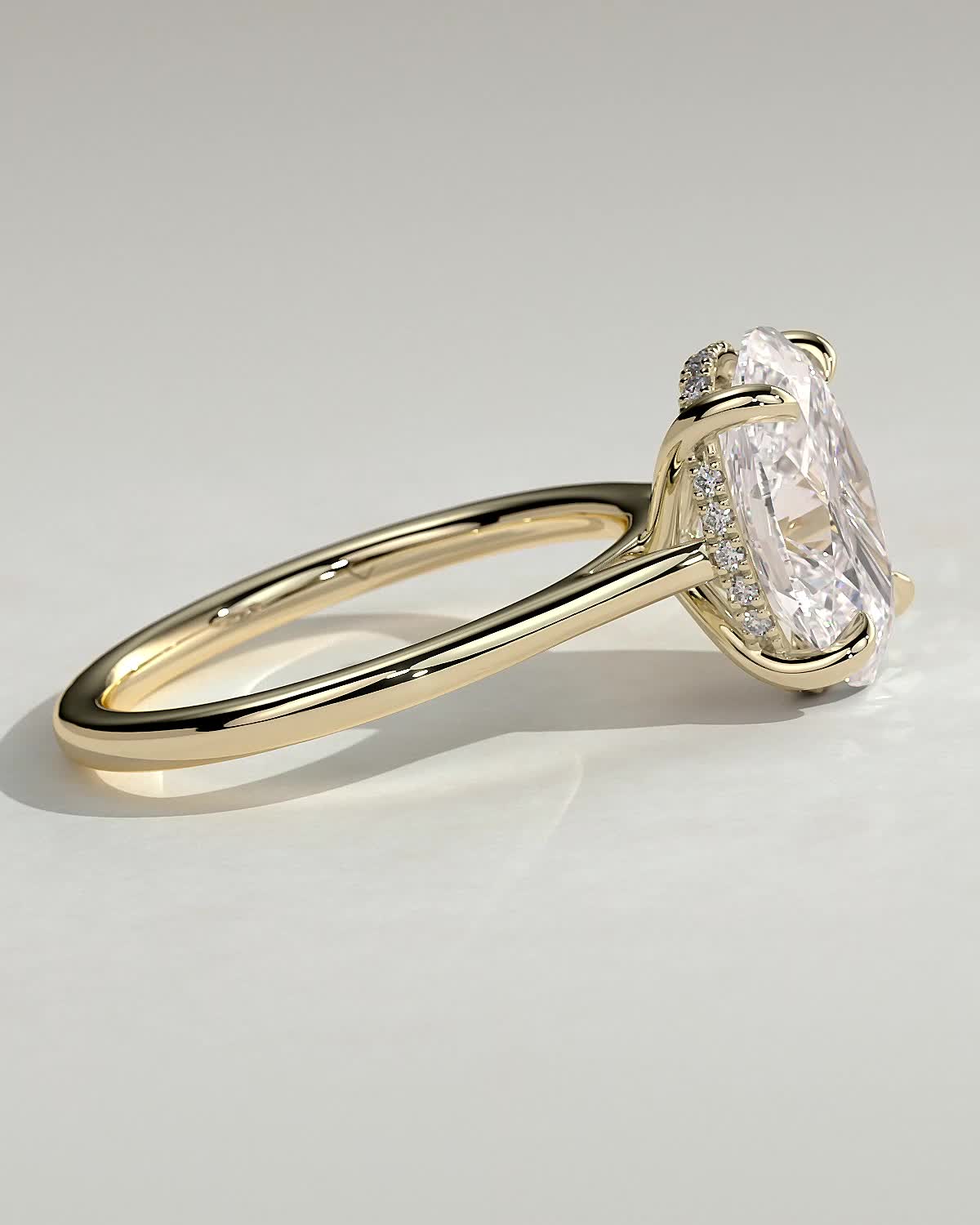 Round Halo, Pave & Split Shank Engagement Ring – 1.93 CT Lab Grown Diamond