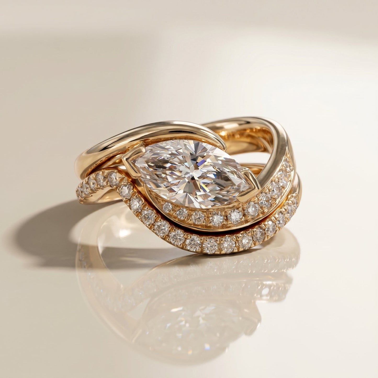 1.0 CT Round Solitaire Moissanite Diamond Bridal Ring Set