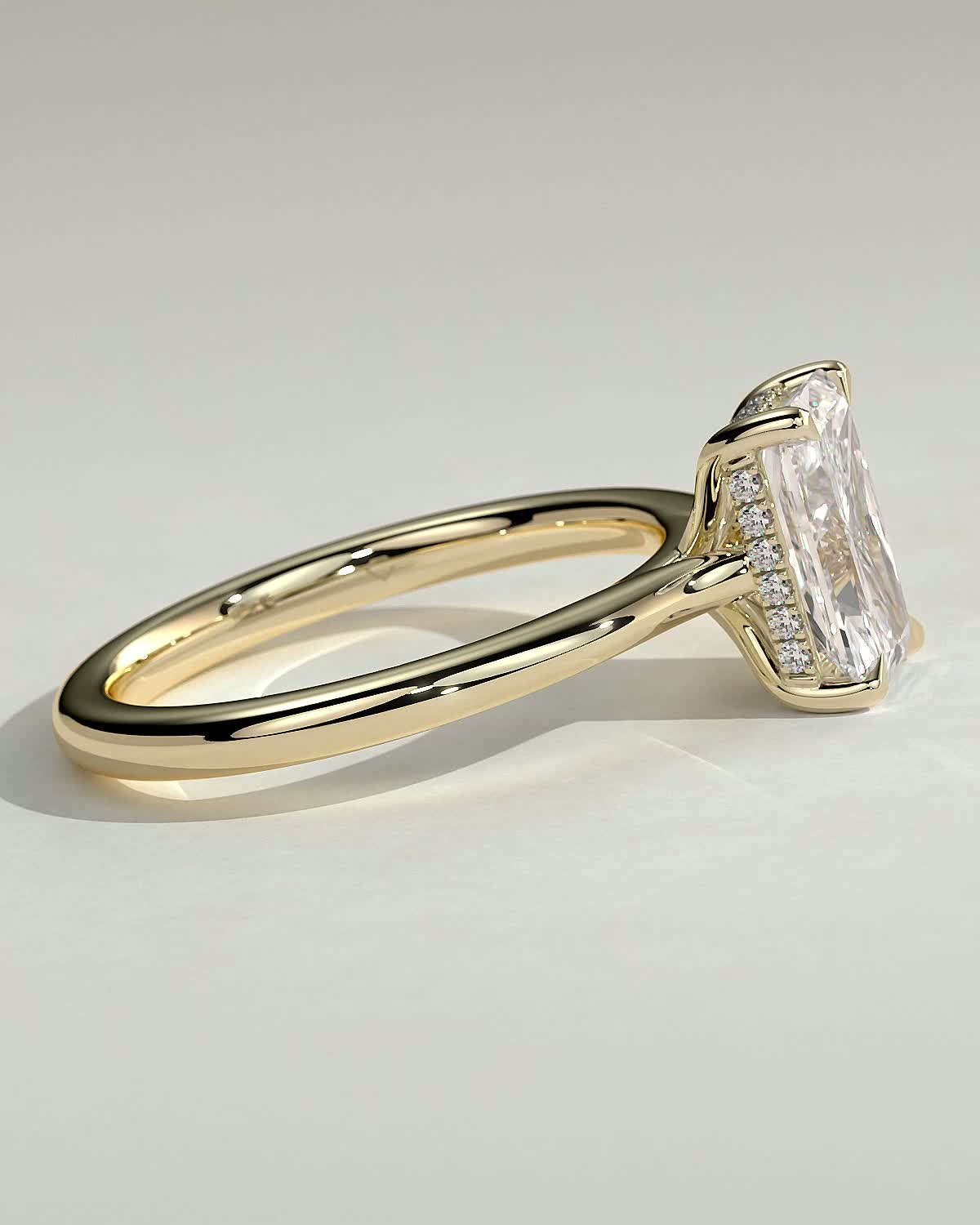 Round Halo, Pave & Split Shank Engagement Ring – 1.93 CT Lab Grown Diamond